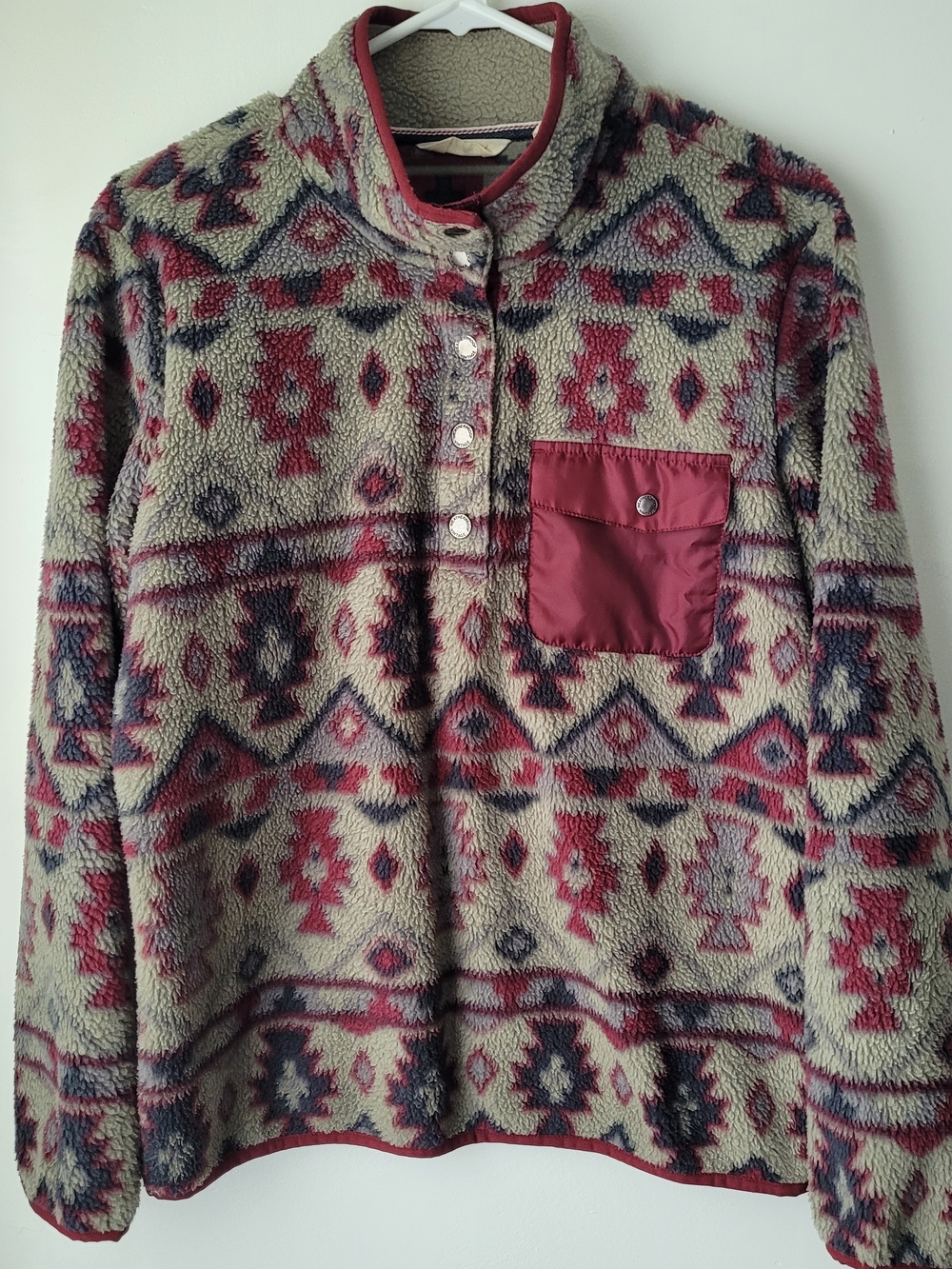 Weatherproof Vintage Women Printed Fleece Pullover Size M